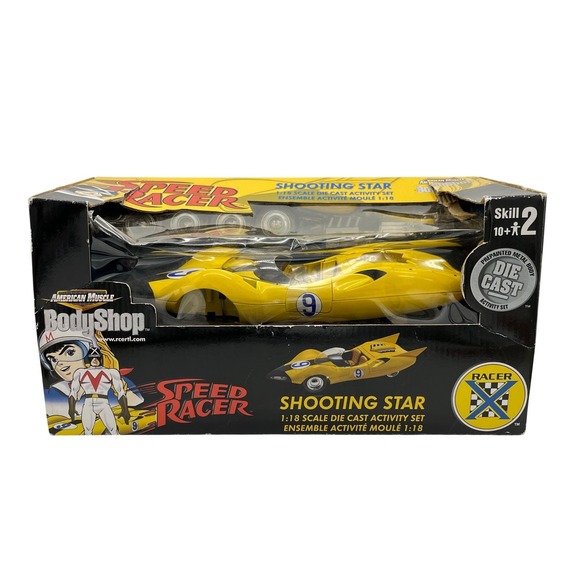 2003 Speed Racer Shooting Star 1 18 Scale Die Cast Set American Muscle Body Shop